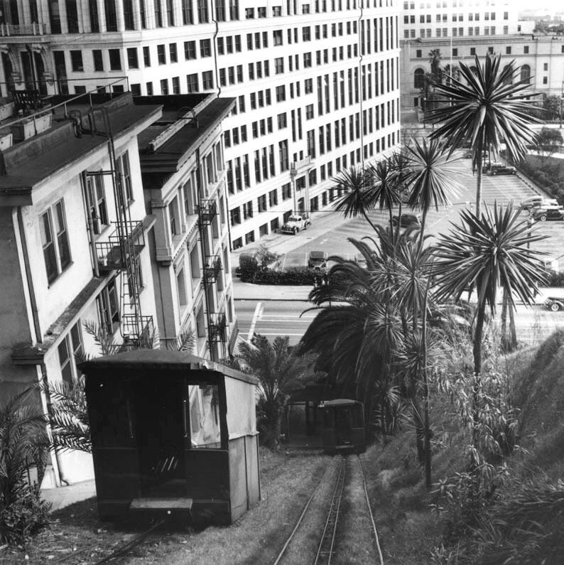 Downtown Los Angeles- Tram up the Hill onto Grand, circa 1930's